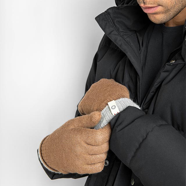 Alpaka-Wendehandschuhe - Camel