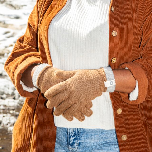Alpaka-Wendehandschuhe - Camel