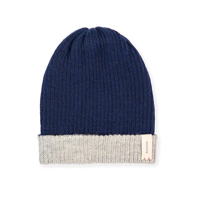 Bonnets en alpaga - Bleu marine réversible