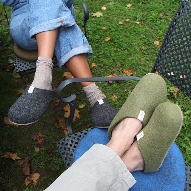 Corkybuk Pantoffel - Khaki Grün