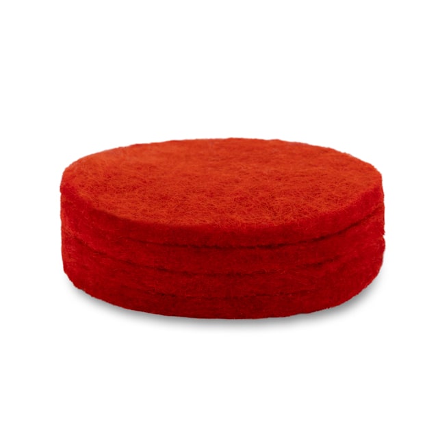 Paquet de 4 sous-verres en feutre - Rouge
