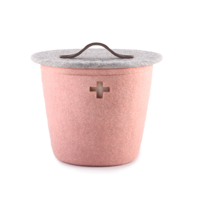 Panier en laine petit - Pink