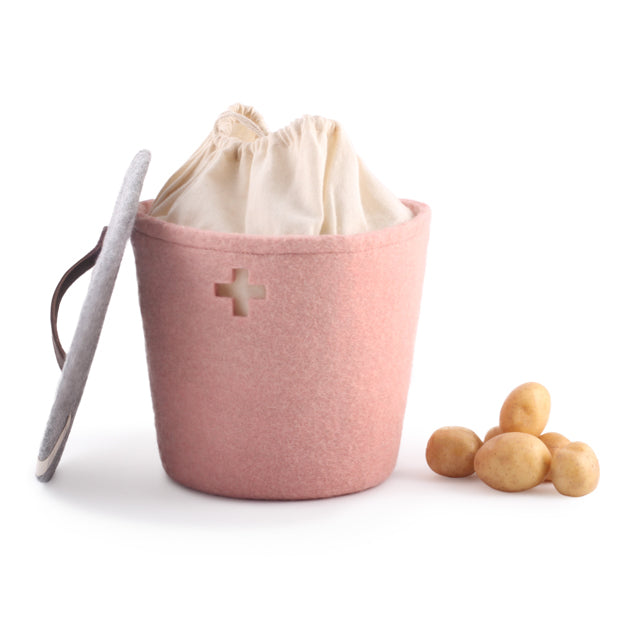 Panier en laine petit - Pink