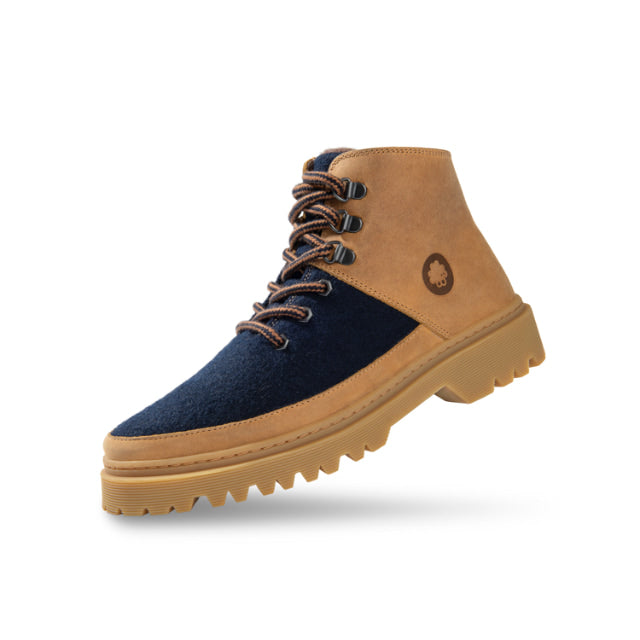Ice Wooler Navy Brown Baabuk Wool Sneaker Shoe